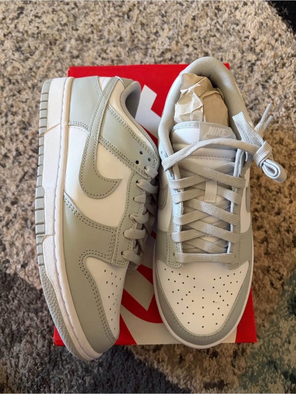 Nike Dunk Low White and Light Gray Casual Sneakers